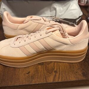 adidas Women's Suede Platform Sneakers in Light Pink with Gum Sole
